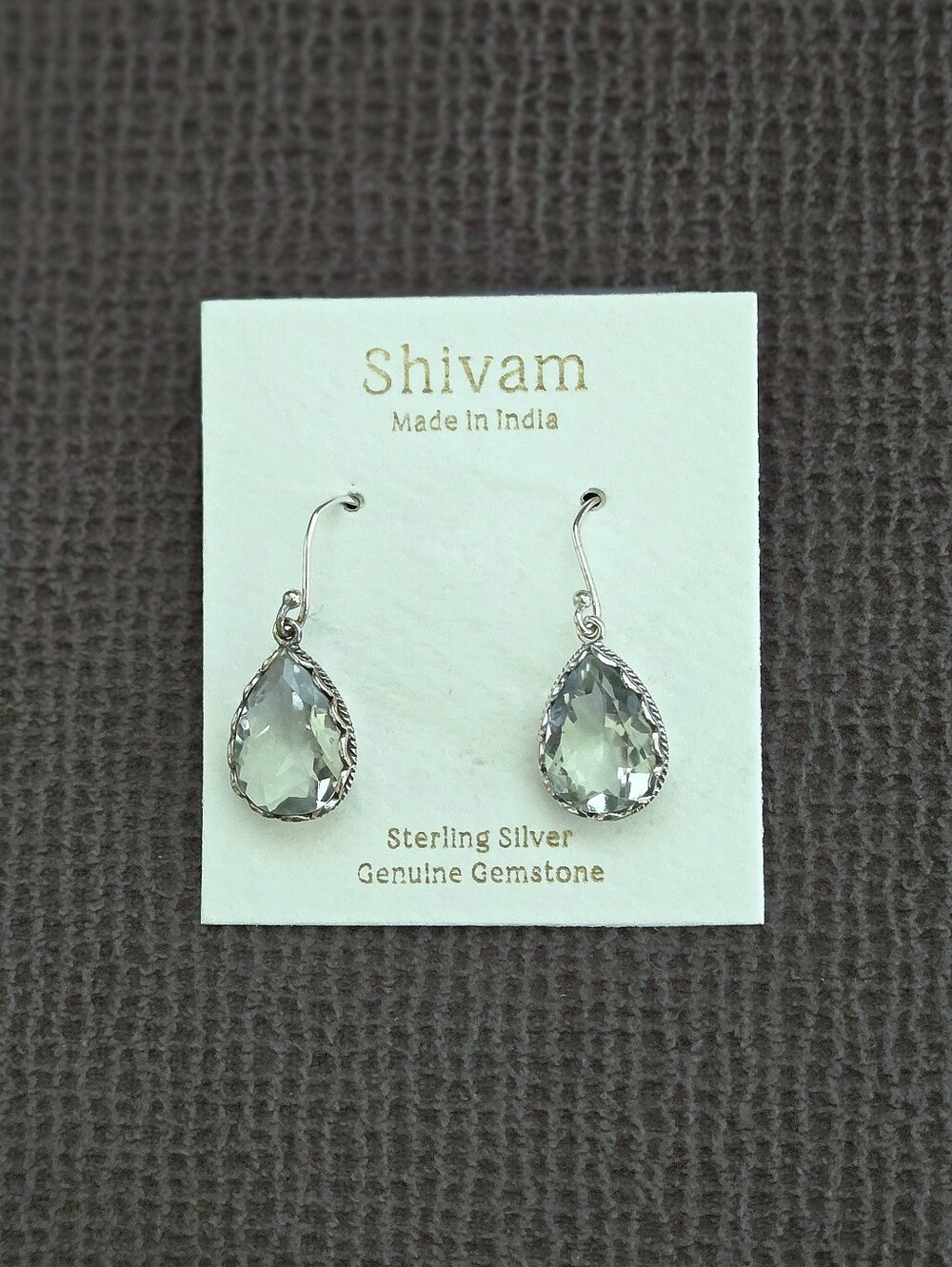 Shivam Green💚 Amethyst Teardrop💧Earrings - Picture 11 of 16